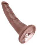 King Cock - Realistyczne Dildo Z Żyłkami I Przyssawką 18 CM Brązowy Kolor Skóry King Cock