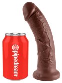 King Cock - Realistyczne Dildo Z Żyłkami I Przyssawką 20 CM Ciemny Kolor Skóry King Cock