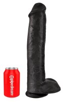 King Cock - Realistyczne Duże Dildo Z Przyssawką 38 CM Czarny King Cock