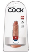 King Cock - Realistyczne Elastyczne Dildo Z Przyssawką 13 CM Ciemny Kolor Skóry King Cock