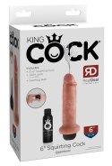 King Cock - Realistyczne Naturalne Dildo Z Wytryskiem 15 CM Jasny Kolor Skóry