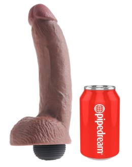 King Cock - Realistyczne Naturalne Dildo Z Wytryskiem 23 CM Ciemny Kolor Skóry