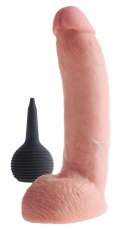 King Cock - Realistyczne Naturalne Dildo Z Wytryskiem 23 CM Jasny Kolor Skóry