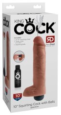 King Cock - Realistyczne Naturalne Dildo Z Wytryskiem 25 CM Jasny Kolor Skóry King Cock