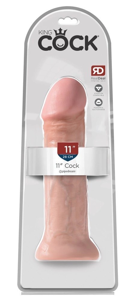 King Cock - Realistyczne Naturalne Dildo Z Żyłkami I Żołędziem 28 CM Jasny Kolor Skóry King Cock