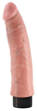 King Cock - Realistyczny Wibrator Jak Naturalny Penis Z Przyssawką 18 CM Jasny Kolor Skóry