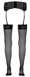 Cottelli LEGWEAR - Klasyczne Czarne Pończochy Z Elegancką Koronką 2