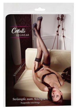 Cottelli LEGWEAR - Klasyczne Czarne Pończochy Z Elegancką Koronką 3