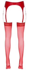 Cottelli LEGWEAR - Klasyczne Czerwone Pończochy Z Elegancką Koronką 5