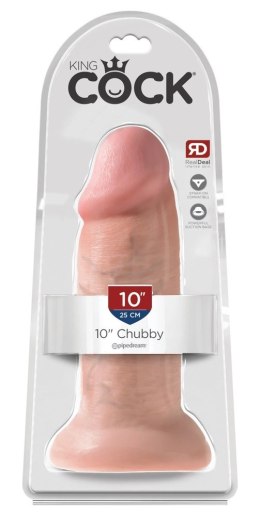 King Cock - Realistyczne Dildo Z Żołędziem I Przyssawką 25 CM Jasny Kolor Skóry