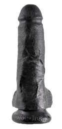 King Cock - Realistyczne Dildo Z Żołędziem Jądrami I Żyłkami 20 CM Czarny King Cock