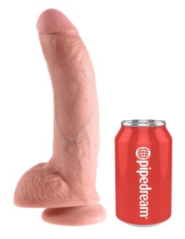 King Cock - Realistyczne Dildo Z Żołędziem Jądrami I Żyłkami 23 CM Jasny Kolor Skóry