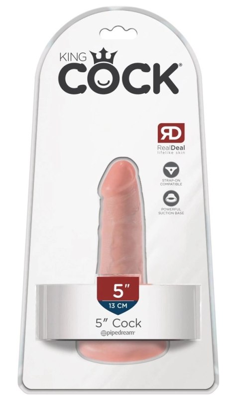 King Cock - Realistyczne Elastyczne Dildo Z Przyssawką 13 CM Jasny Kolor Skóry King Cock