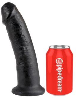 King Cock - Realistyczne Zakrzywione Dildo Z Przyssawką 23 CM Czarny