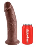 King Cock - Realistyczne Zakrzywione Dildo Z Przyssawką 25 CM Brązowy Kolor Skóry