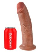 King Cock - Realistyczne Zakrzywione Dildo Z Przyssawką 25 CM Ciemny Kolor Skóry