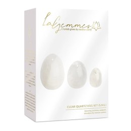 Kulki gejszy - La Gemmes Yoni Egg Set Clear Quartz