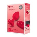 Zdalnie sterowany plug analny - B-Vibe Vibrating Heart Plug M/L Red