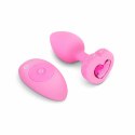 Zdalnie sterowany plug analny - B-Vibe Vibrating Heart Plug S/M Pink