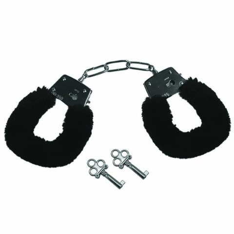 Kajdanki - Sportsheets Sex & Mischief Furry Handcuffs Black Sportsheets