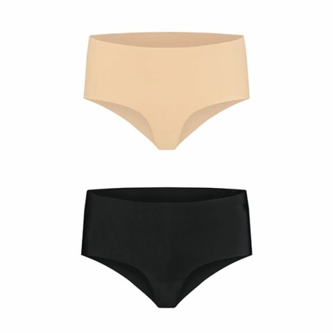 Bye Bra Niewidzialne majtki - Bye Bra Invisible High Brief Nude + Black XXL