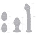 Szklane dildo, korek analny i jajeczka - Glas Mr. Swirly Set