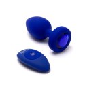 Zdalnie sterowany plug analny - B-Vibe Vibrating Jewel Plug L/XL Navy