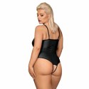 Obsessive Body z otwartym krokiem - Obsessive Redella Crotchless Teddy Black XXL