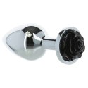 Lux Active Plug analny - Lux Active Metal Butt Plug Black Rose