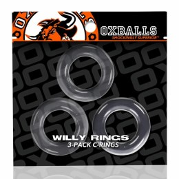 Trzypak pierścieni - Oxballs Willy Rings 3-pack Cockrings Clear