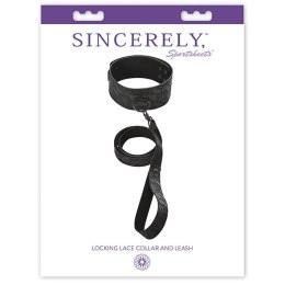 Obroża i smycz - Sportsheets Sincerely Locking Lace Collar & Leash