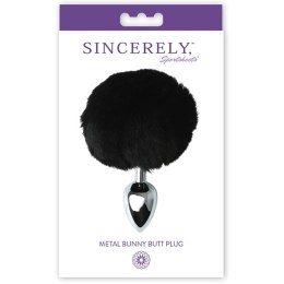 Plug analny - Sportsheets Sincerely Metal Bunny Butt Plug Black