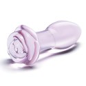 Szklany plug analny - Glas Rosebud