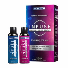 Żel stymulujący - Swiss Navy Infuse 2-in-1 Arousal Gel for Him & Her 2 x 59 ml