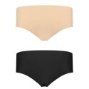 Niewidzialne majtki - Bye Bra Invisible Hipster (Nude & Black 2-Pack) L