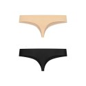 Niewidzialne stringi - Bye Bra Invisible Thong (Nude & Black 2-Pack) L