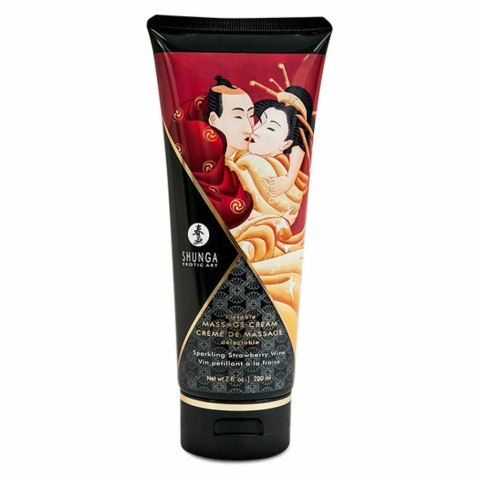 Shunga Krem do masażu - Shunga Massage Cream Sparkling Strawberry Wine 200 ml