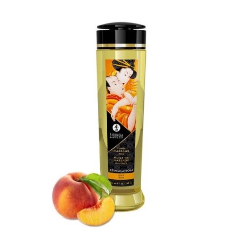 Shunga Olejek do masażu - Shunga Massage Oil Stimulation Peaches 240 ml