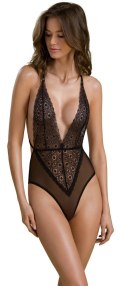 Passion - Seksowne Koronkowe Body Z Siateczką Czarne Zinnia L/XL