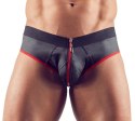 Svenjoyment - Seksowne Jockstrap Otwarte Z Tyłu I Zamkiem Na Penisa Czarno/Czerwone XL