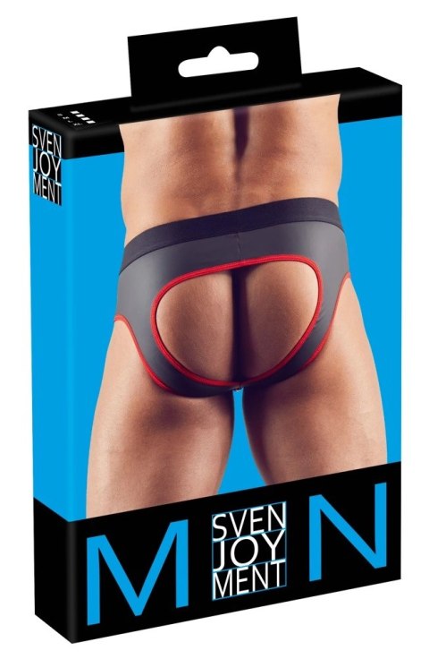 Svenjoyment - Seksowne Jockstrap Otwarte Z Tyłu I Zamkiem Na Penisa Czarno/Czerwone M