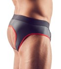 Svenjoyment - Seksowne Jockstrap Otwarte Z Tyłu I Zamkiem Na Penisa Czarno/Czerwone M