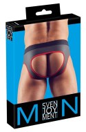 Svenjoyment - Seksowne Jockstrap Otwarte Z Tyłu I Zamkiem Na Penisa Czarno/Czerwone S