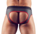 Svenjoyment - Seksowne Jockstrap Otwarte Z Tyłu I Zamkiem Na Penisa Czarno/Czerwone S