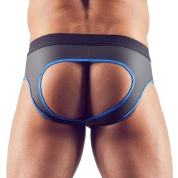 Svenjoyment - Seksowne Jockstrap Otwarte Z Tyłu I Zamkiem Na Penisa Czarno/Niebieskie XL