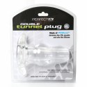 Plug analny podwójny tunel - Perfect Fit Double Tunnel Plug XL Clear Przezroczysty XL