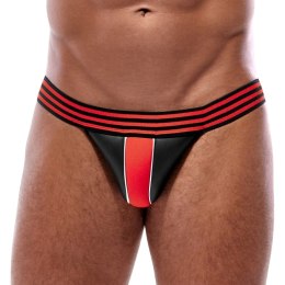 Svenjoyment - Męskie Jockstrap Z Elastycznym Paseczkiem Czarno/Czerwone L/XL