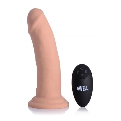 Nadmuchiwane i wibrujące silikonowe dildo - 7 / 18 cm