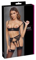 Cottelli LINGERIE Cottelli LINGERIE - Seksowne Koronkowy 3-Częściowy Komplecik Czarny 85B/L