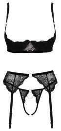 Cottelli LINGERIE Cottelli LINGERIE - Seksowne Koronkowy 3-Częściowy Komplecik Czarny 85B/L